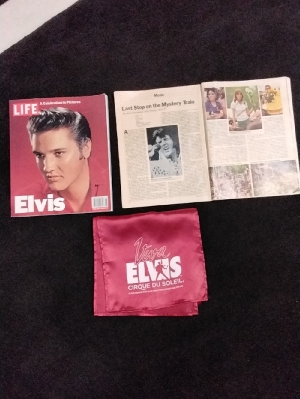 Viva Elvis Cirque du Soleil Satin Scarf - Deep Pink